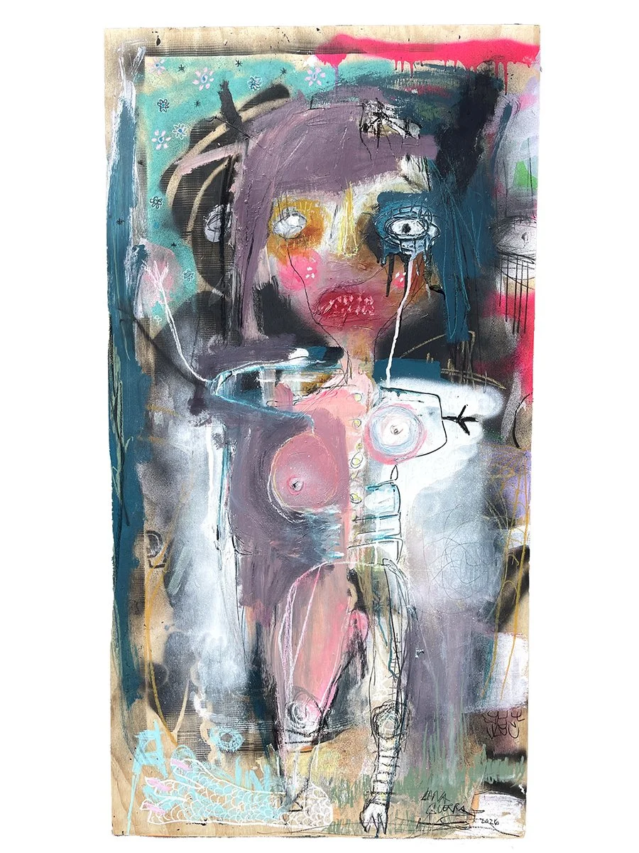 Vivid Imagination Abstract Painting - Lopsided Loopy Lucy.