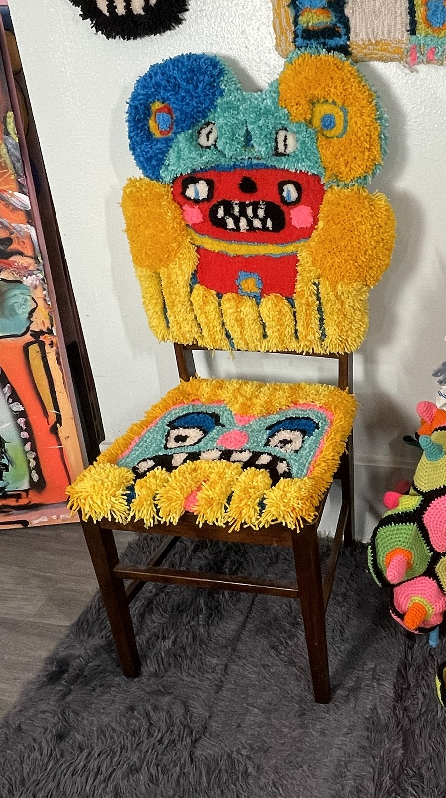 Birthday Party Bear Tufted Shag Rug