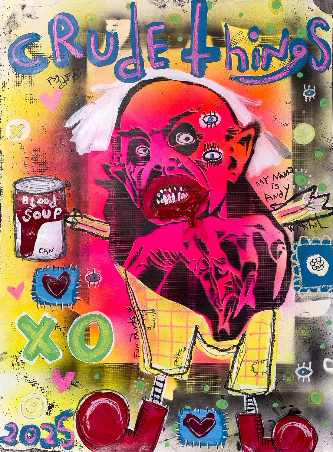 Andy Warhol Clown Nosferatu Colorful Stencil Painting