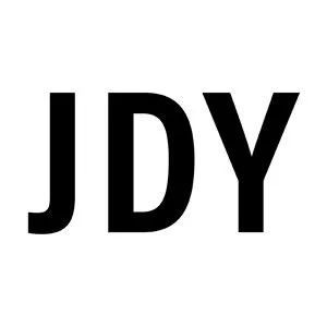 Black letters spelling 'JDY' on a white background.