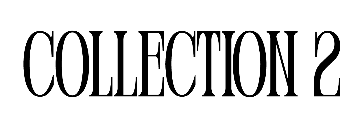 The word 'COLLECTIONS' written backwards in black, vertically elongated font on a white background.
