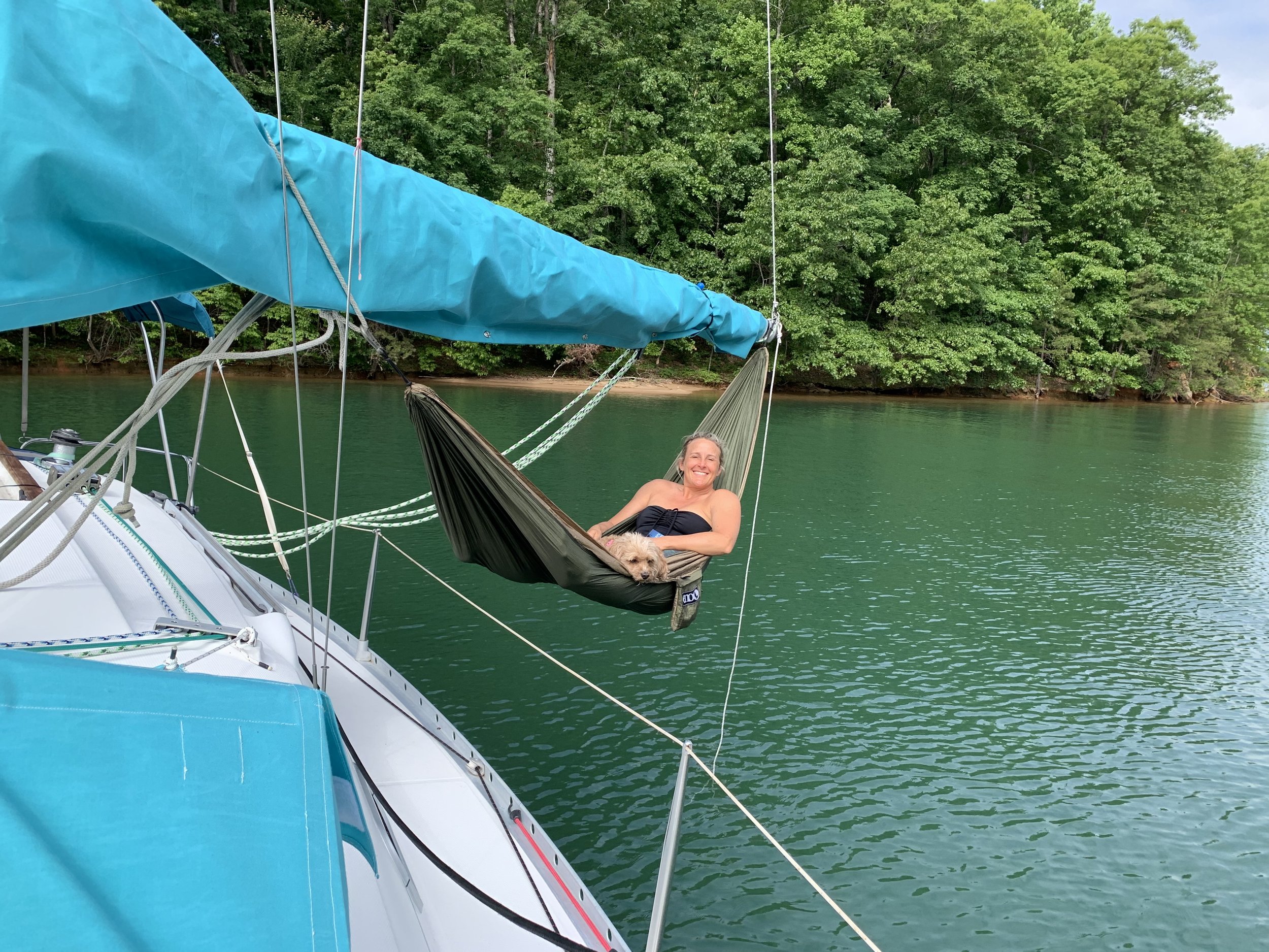 Relaxing on Lake Keowee in 2020