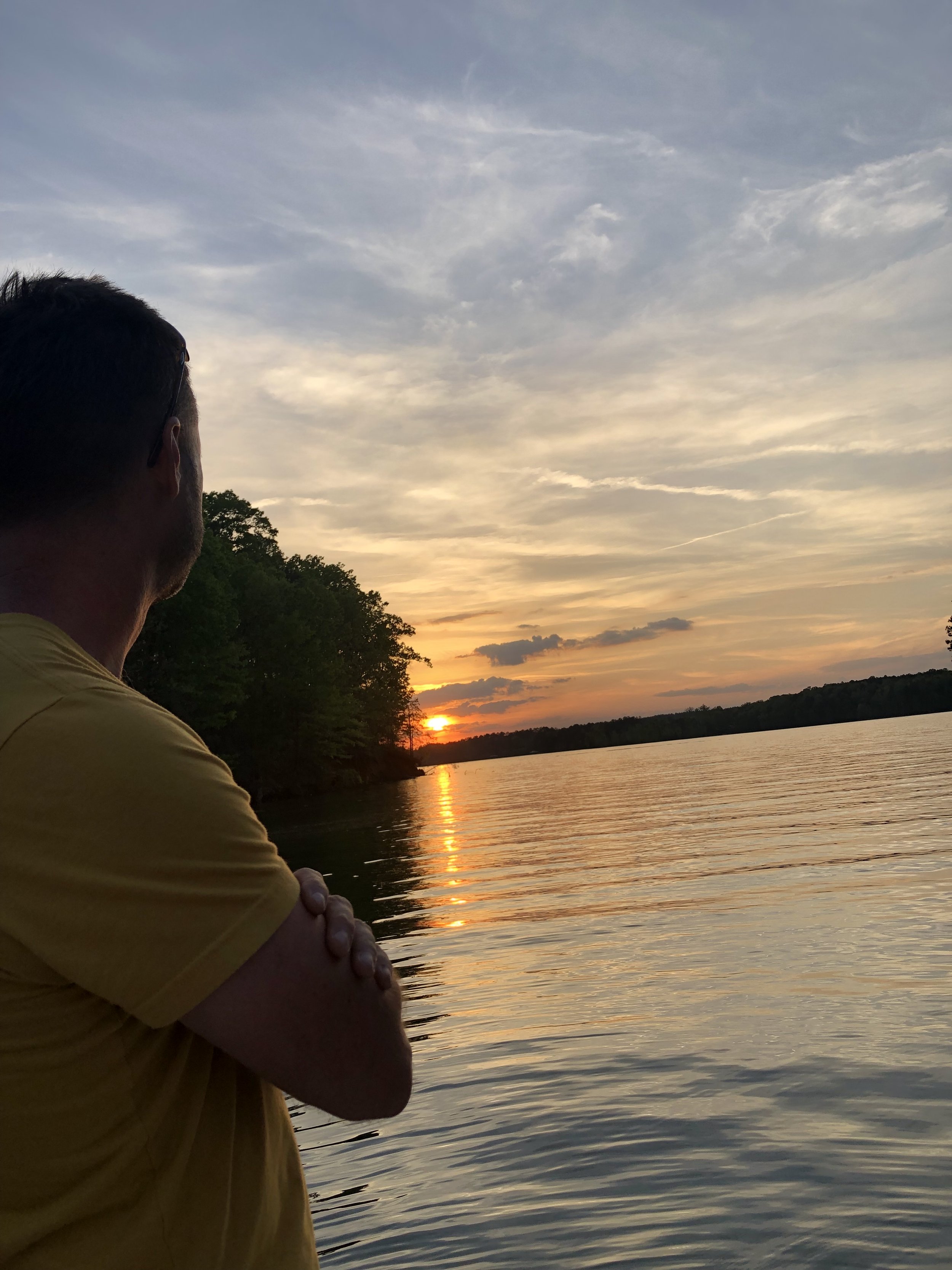 Enjoying a sunset at Lake Keowee