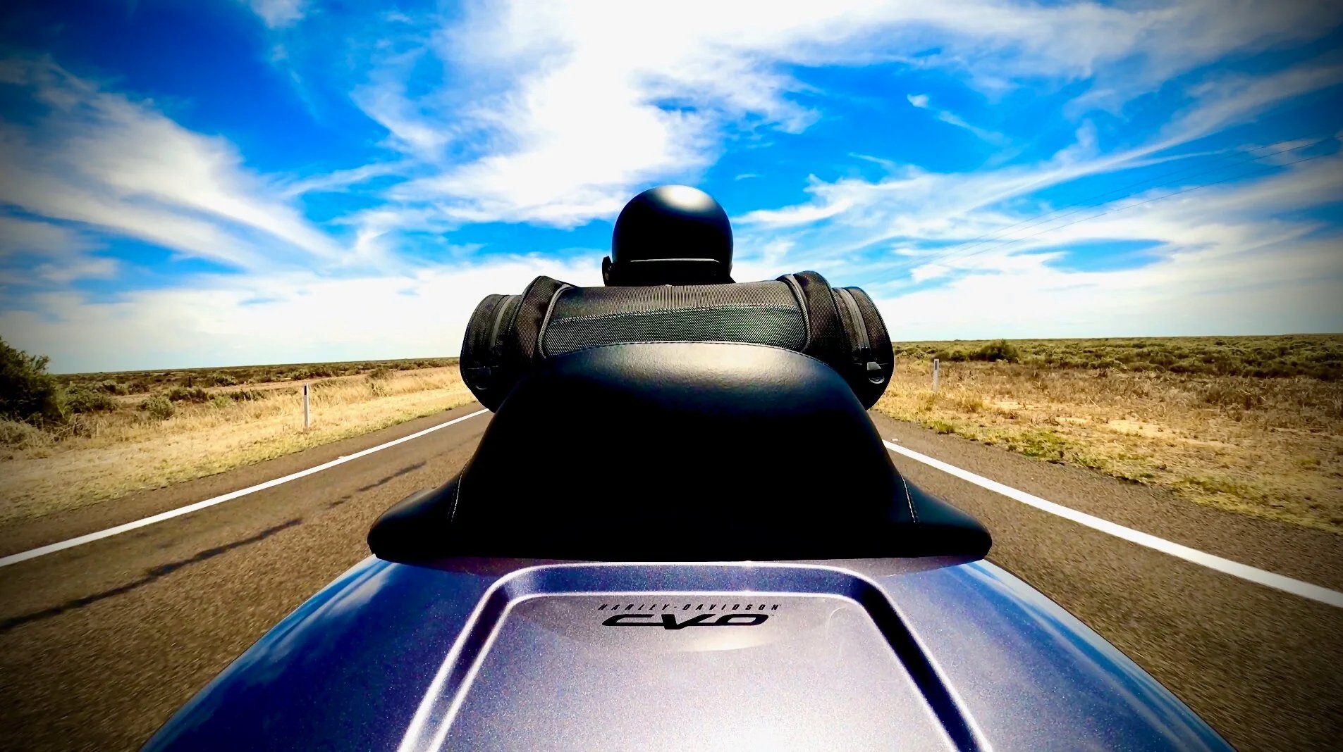 Australian Border Patrol on a Harley-Davidson.