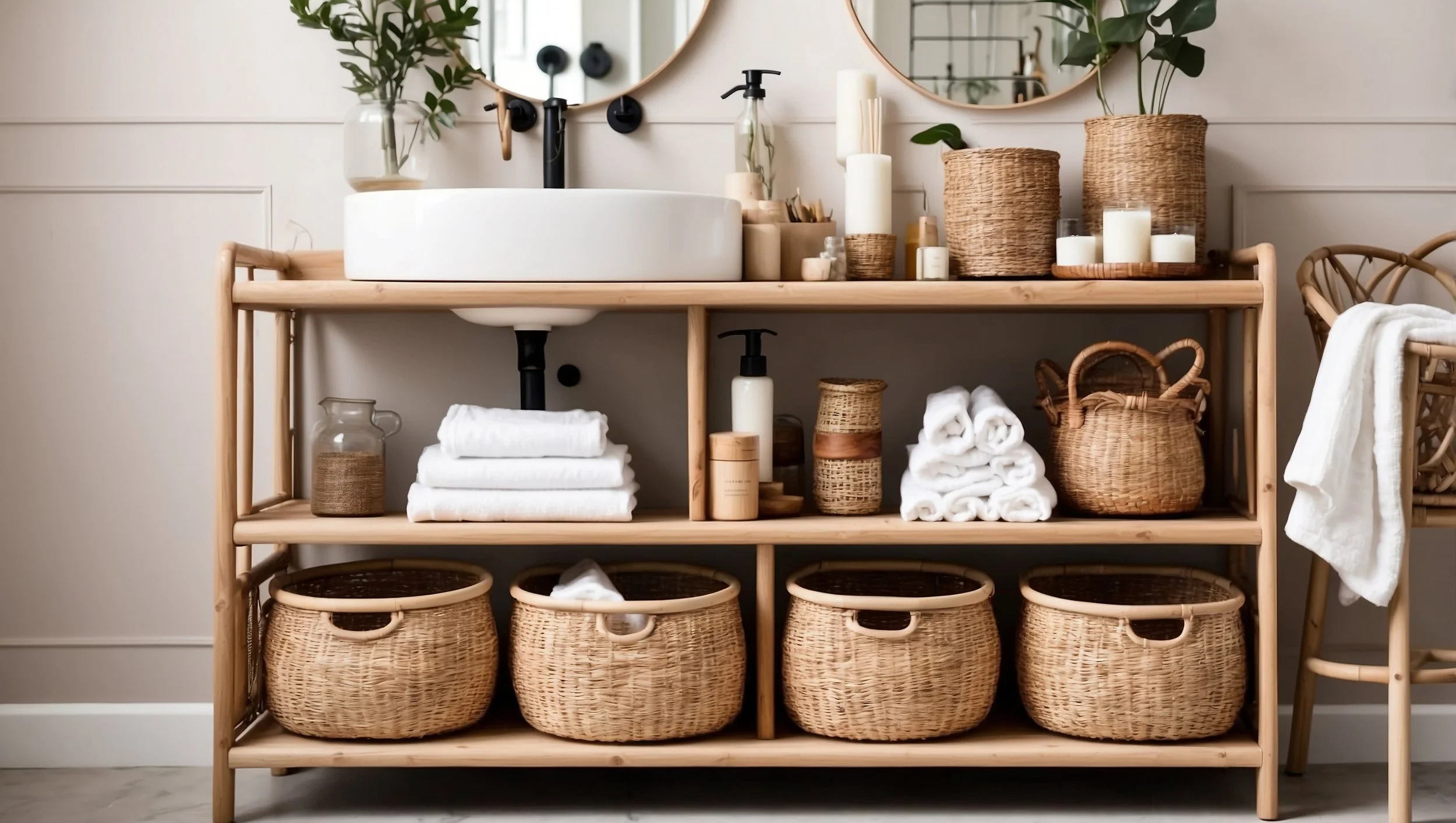 spa-inspired-bathroom-organization in orange county