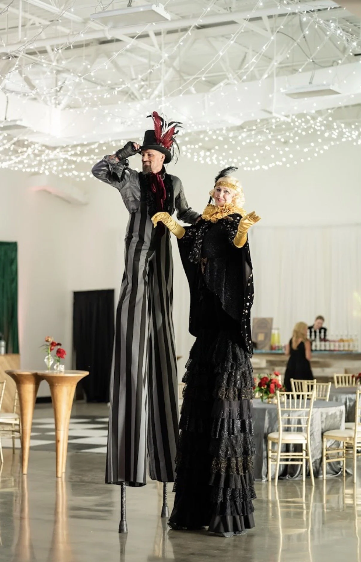 STILT WALKERS GREETING GUESTS DMC EVENT PLANNER EVENT DESIGNER PARK CITY