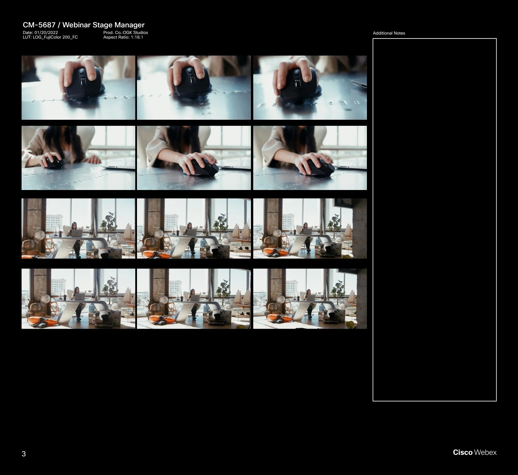 Lifestyle campaign by ST Davis for Cisco Webex — talent moving between coastal and interior environments with warm, naturalistic light throughout