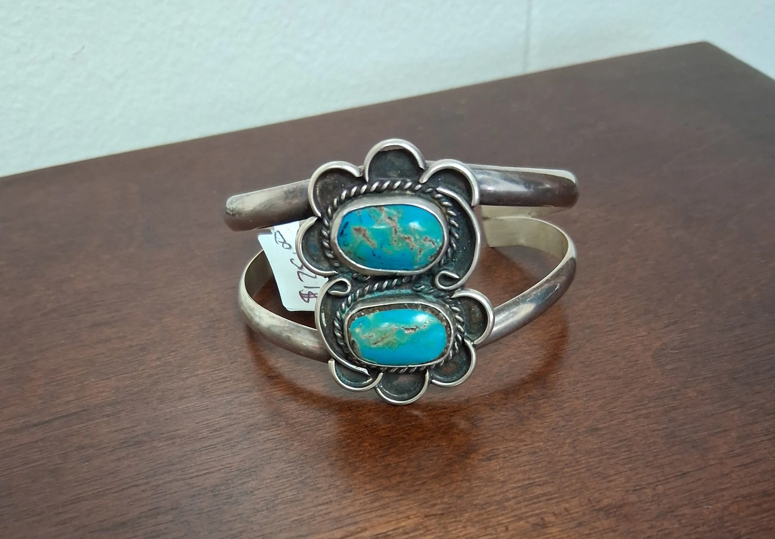 Sterling Silver 2-Turquoise Cuff Bracelet