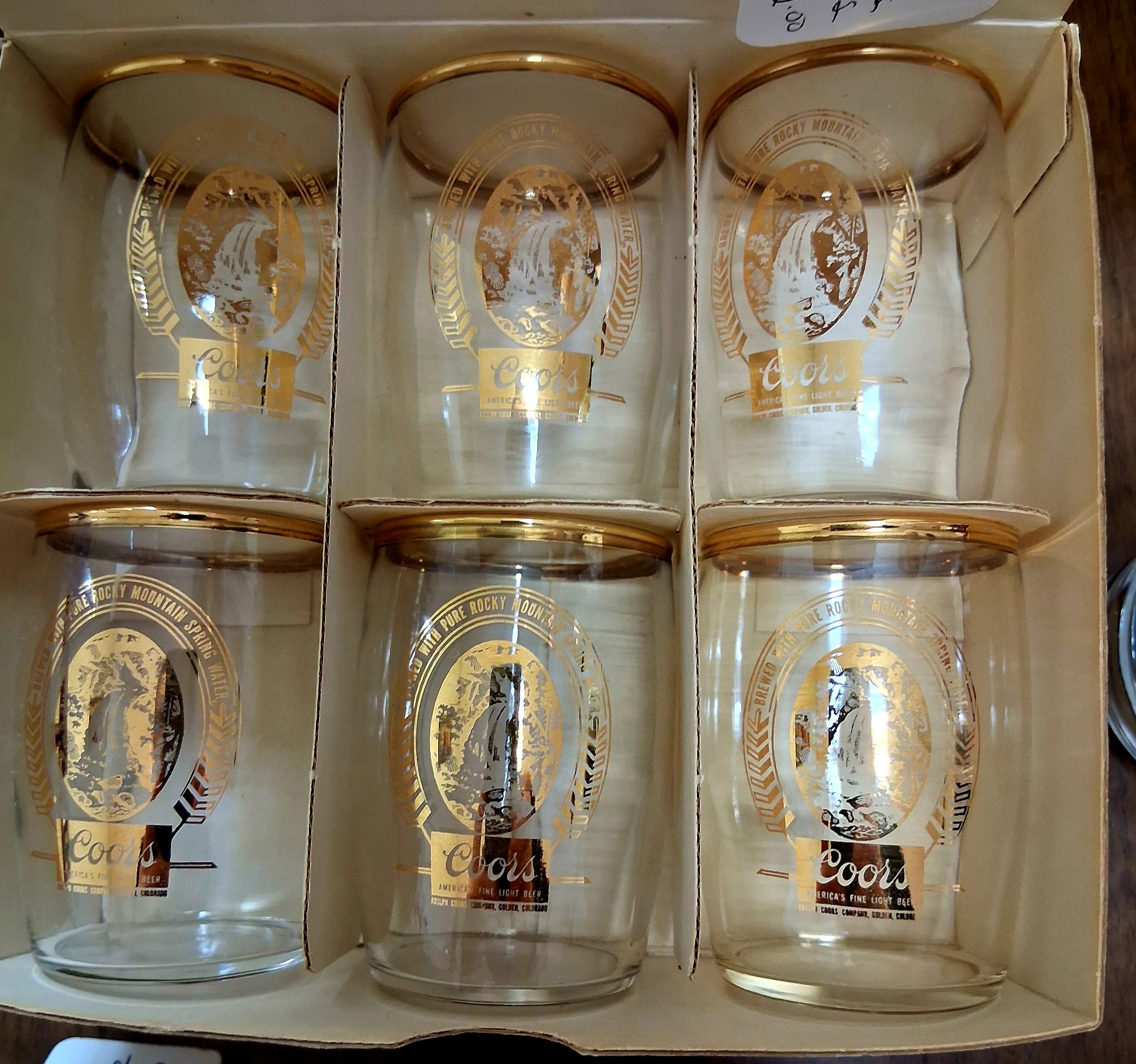 Set of 6 Vintage Coors Mini Glasses