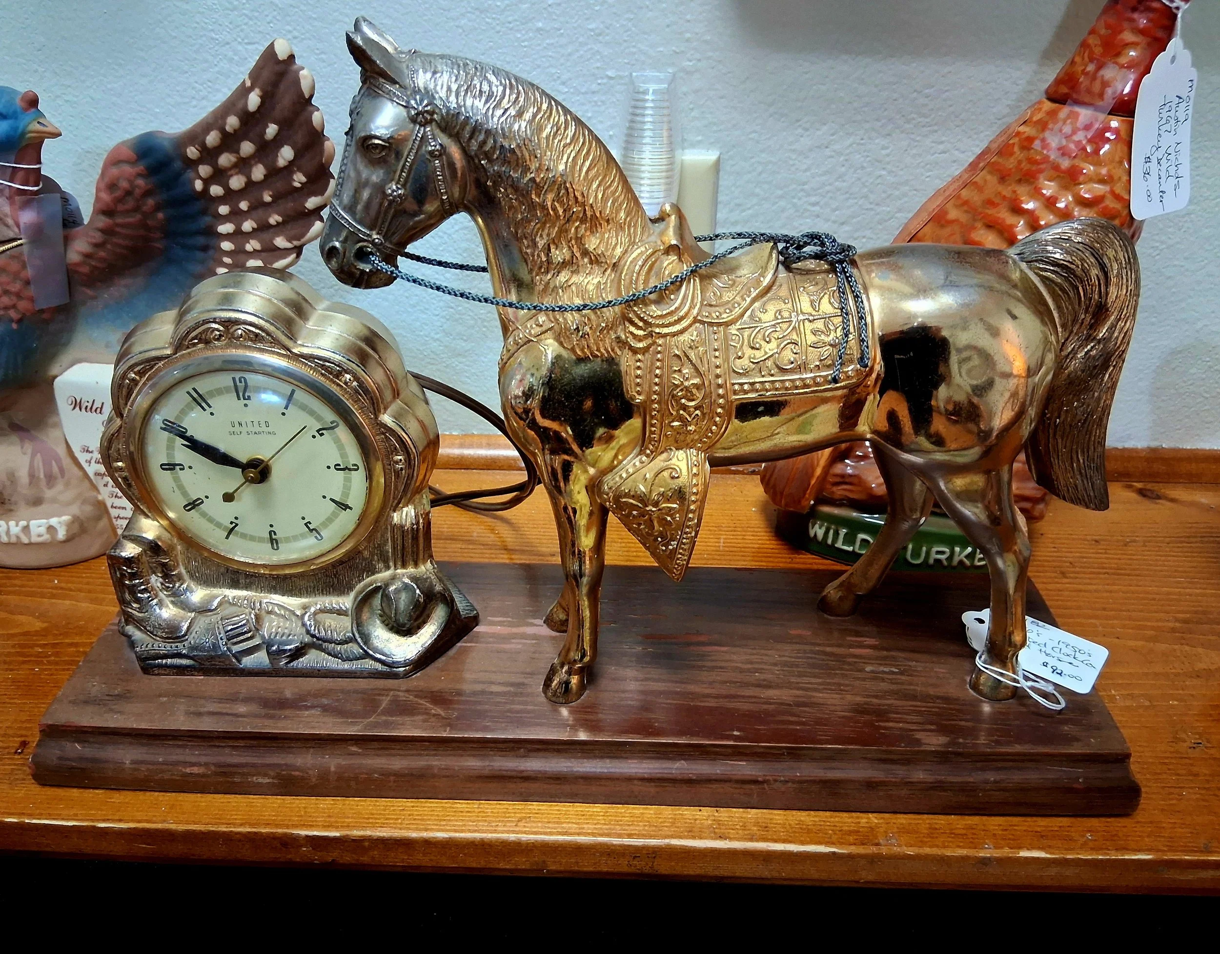 1950's United Clock Co. Gold Horse