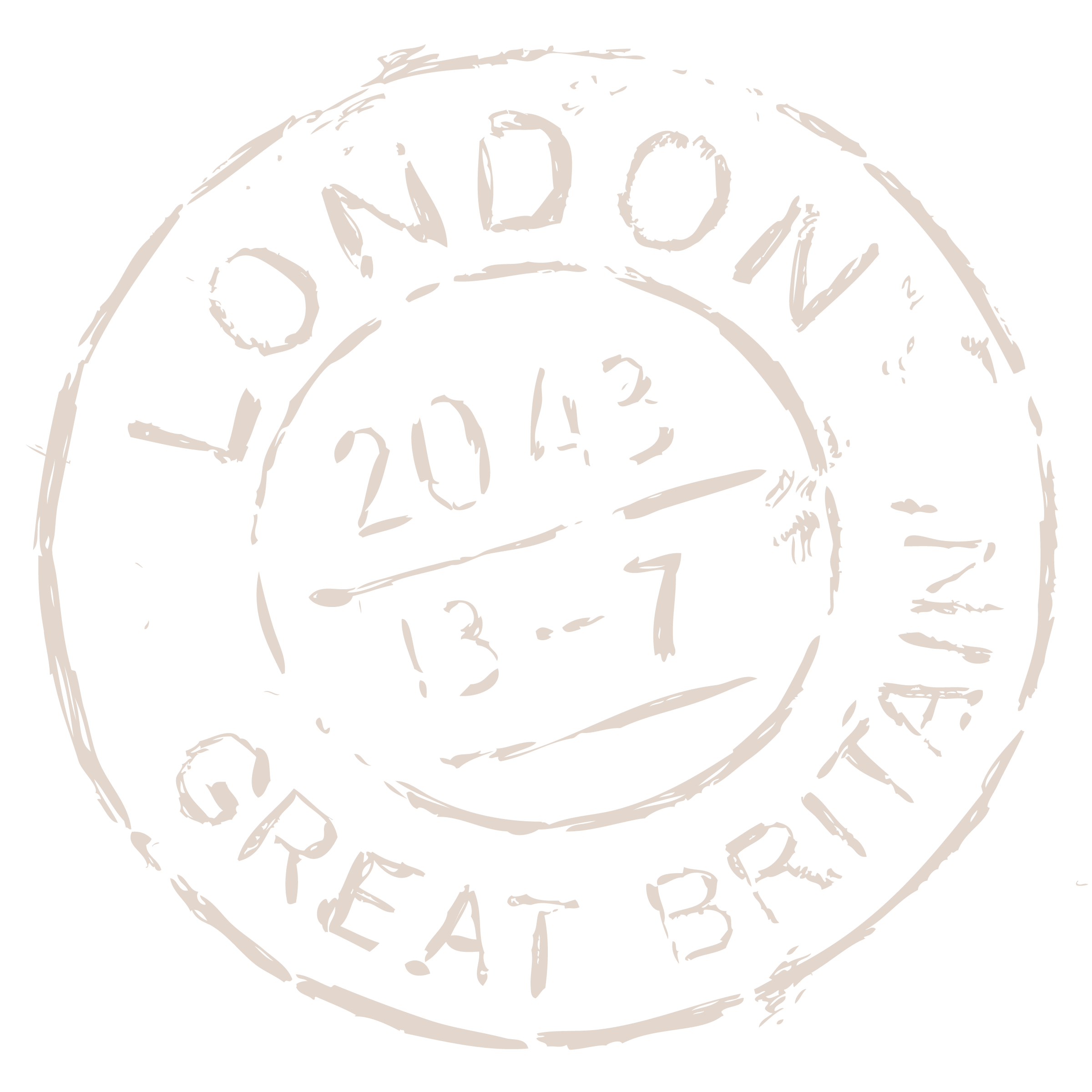 Black and white illustration of a circular bakery stamp with the words "LONDON" at the top and "GREAT BREAD" at the bottom. The inside of the stamp shows the date "20 14 13" with a diagonal line crossing through it.