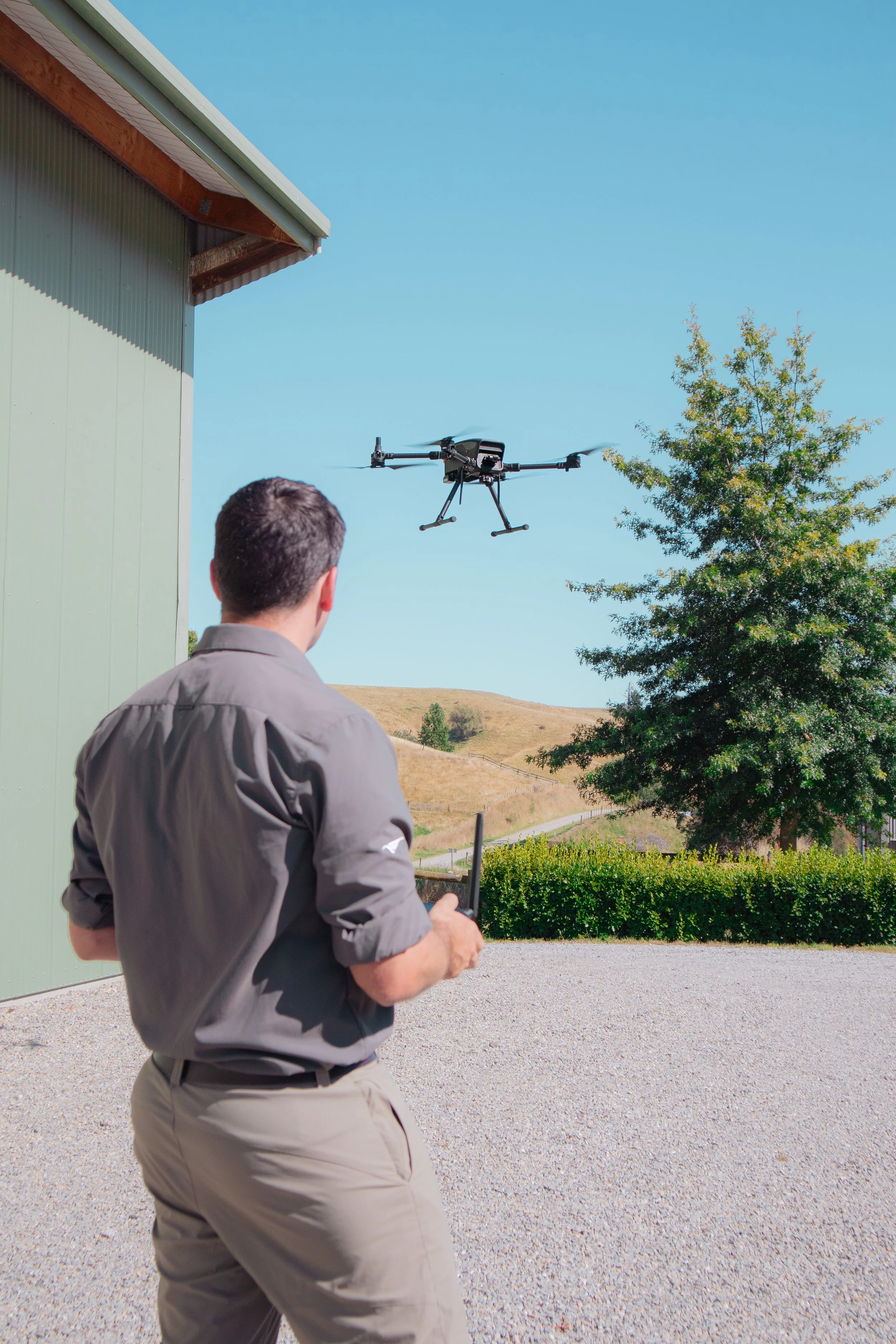 Peter Shields flying a viewhawk drone