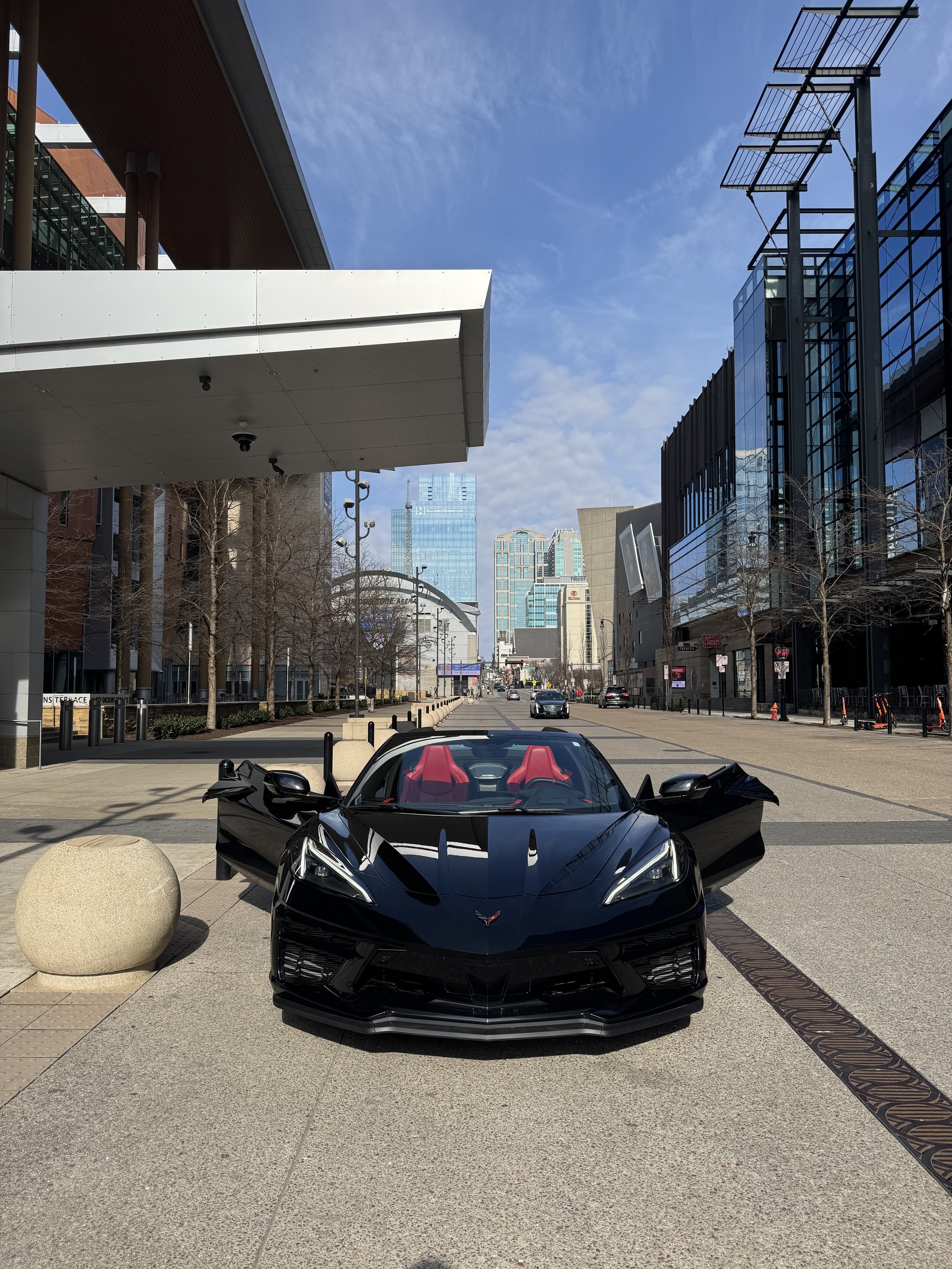 C8 Corvette Stingray v8, Luxury, comfortable, fast, Black, Leather interior, Convertible