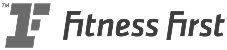 Fitness First logo with text in gray and black