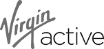Virgin Active logo with cursive 'Virgin' and lowercase 'active' text