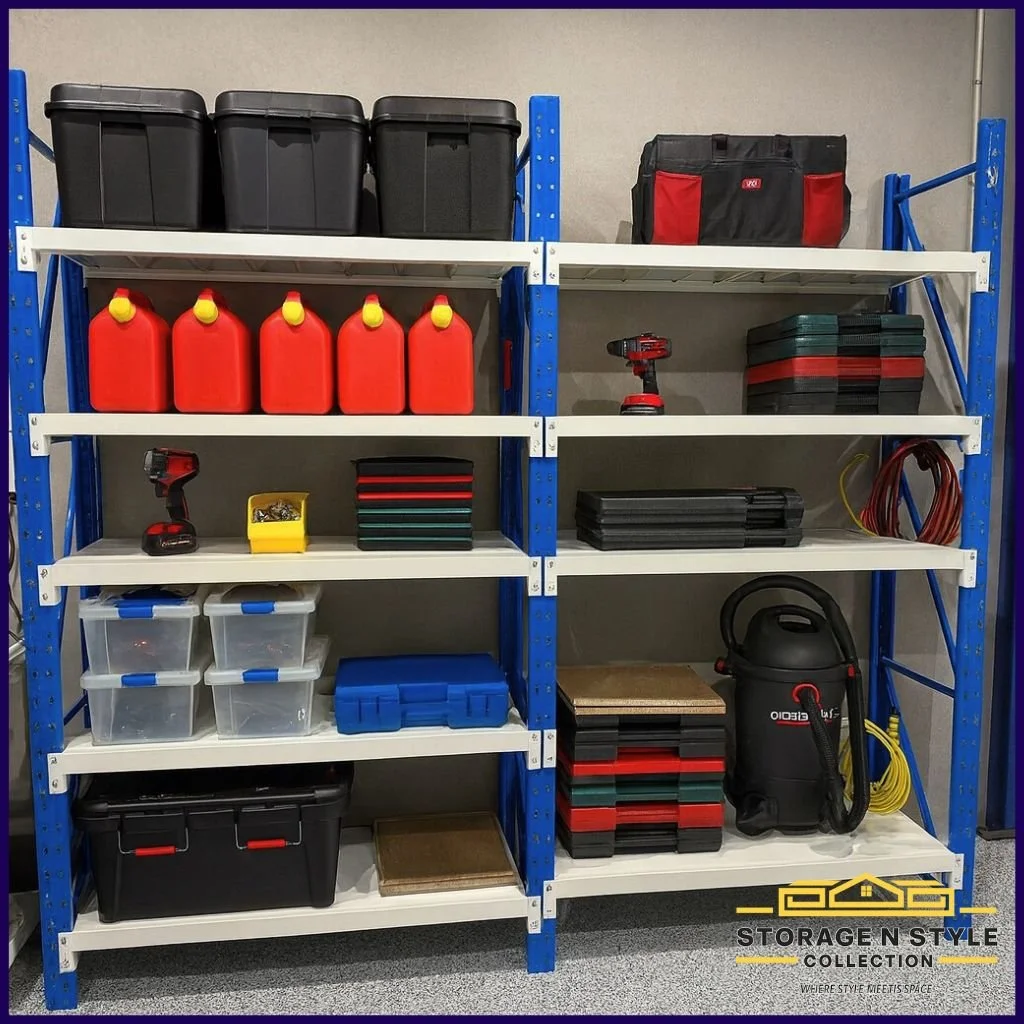 'BLUE & WHITE' Garage Shelving