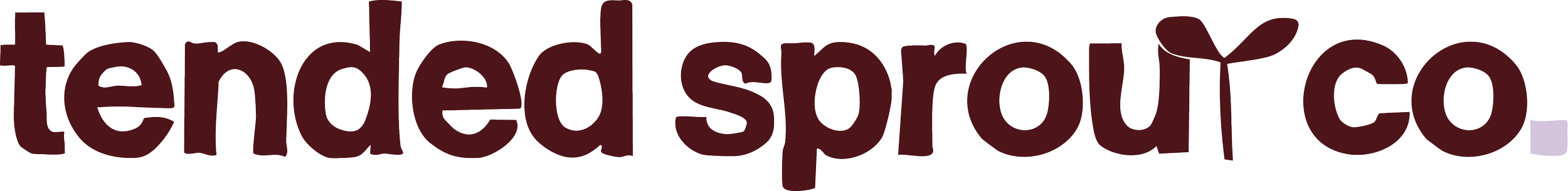 The image features the logo for Tended Sprout Co, with the company name in large, dark maroon text against a white background.