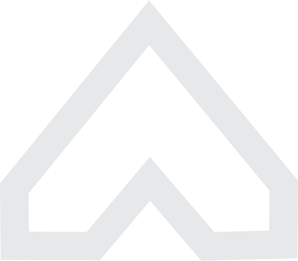 Simplified abstract arrow pointing upward in dark blue color.
