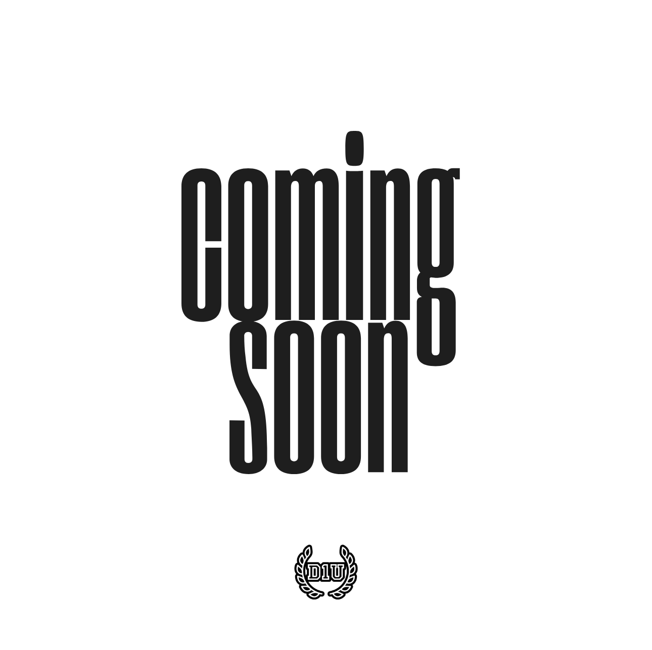 Black text reading 'coming soon' in stylized font with a small emblem or logo below it on a white background.