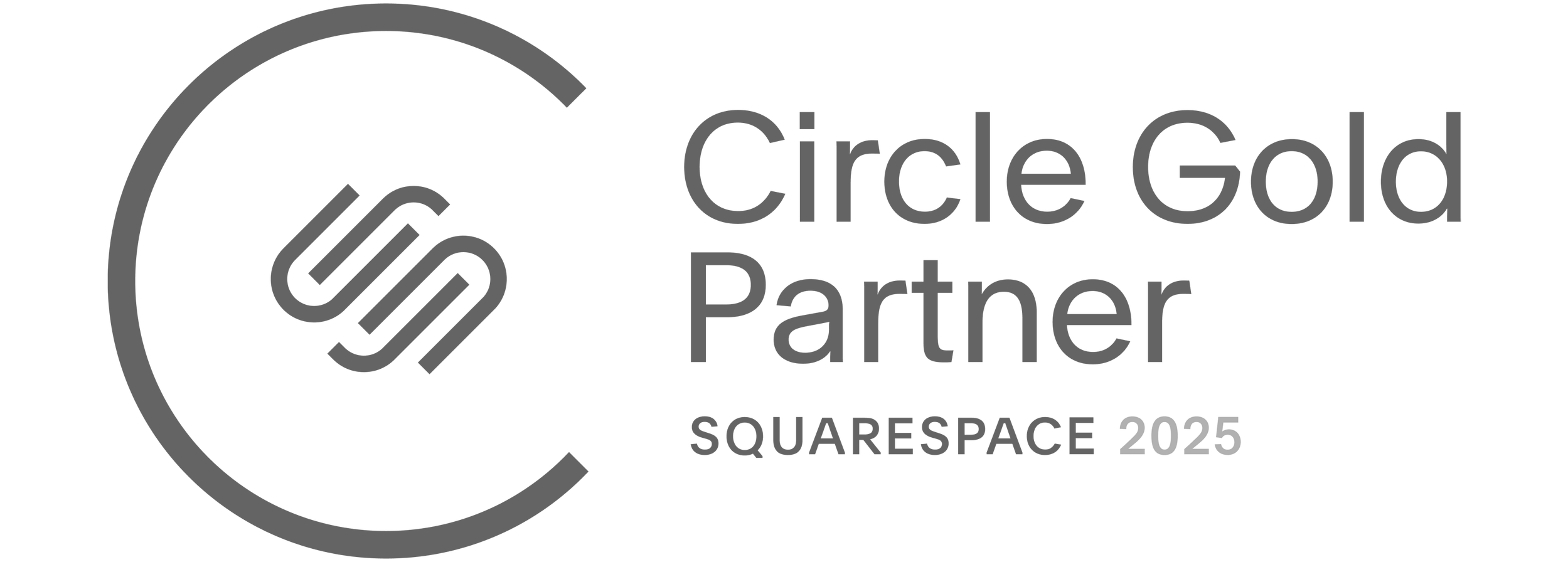 Square logo with a circular graphic and the text "Circle God Partner SQUARESPACE 2025".