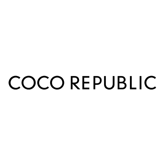 Black background with white text saying 'COCO REPUBLIC' in the center.