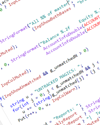 MQL5 source code in MetaEditor for a custom MetaTrader 5 Expert Advisor