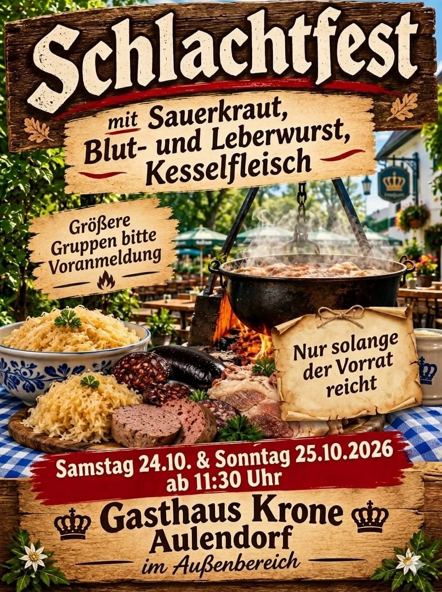Schlachtfest in der Krone 24./25.10.26