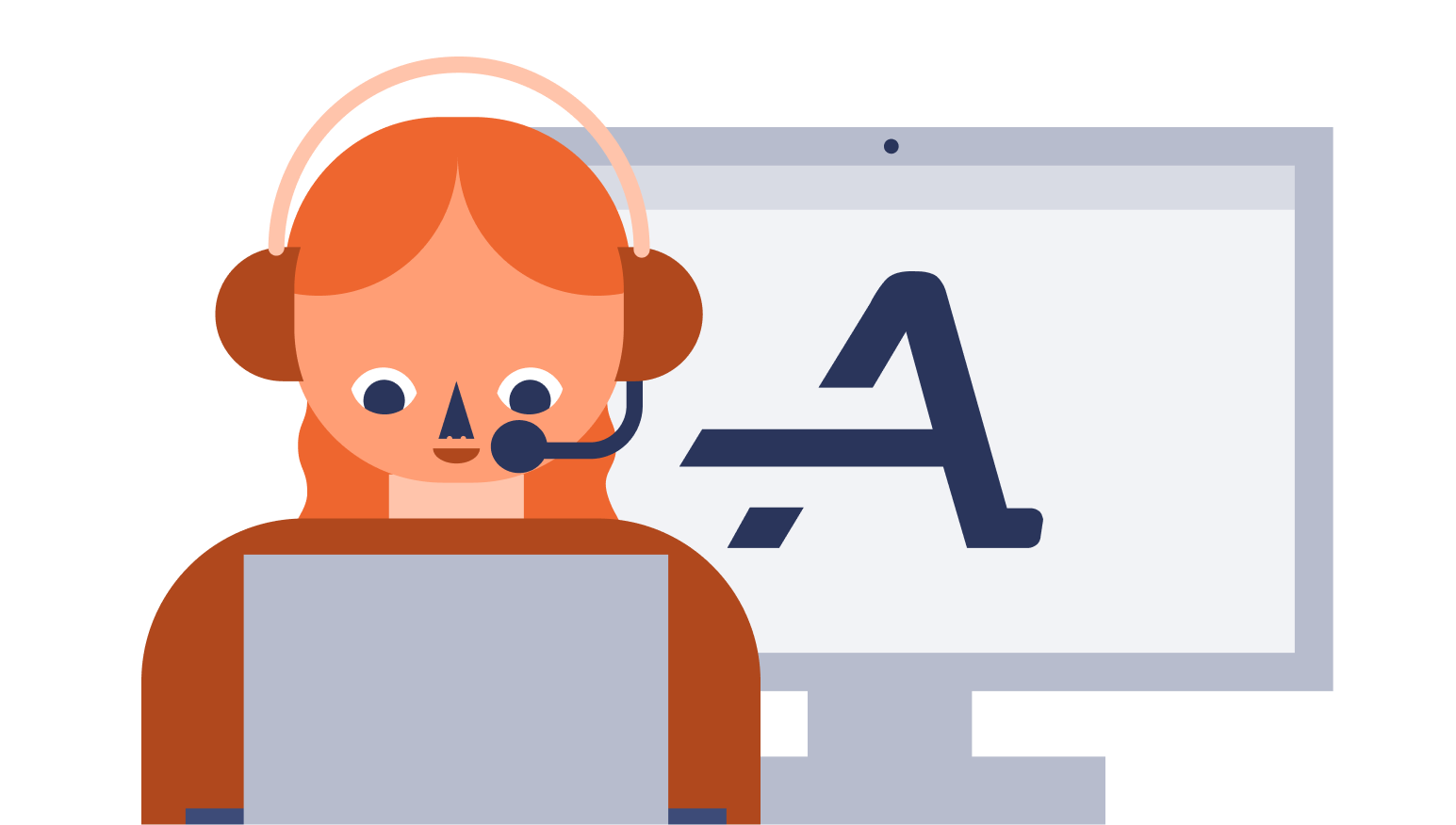 lady on screen computer graphic