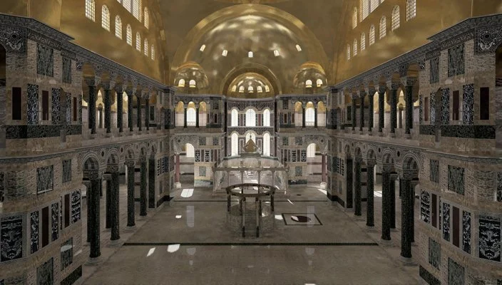 View from the west near narthex.