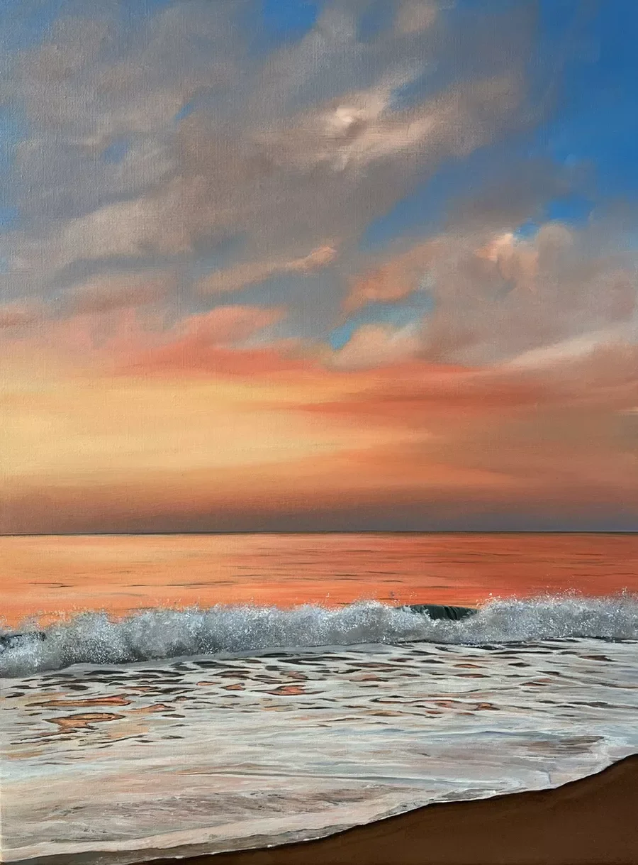 Original painting, "Golden Light", Oil on canvas, 30 x 40cm