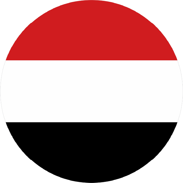 A circular image with three horizontal stripes: red on top, white in the middle, and black on the bottom.