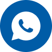 WhatsApp logo with a white speech bubble and phone icon on a blue circular background.
