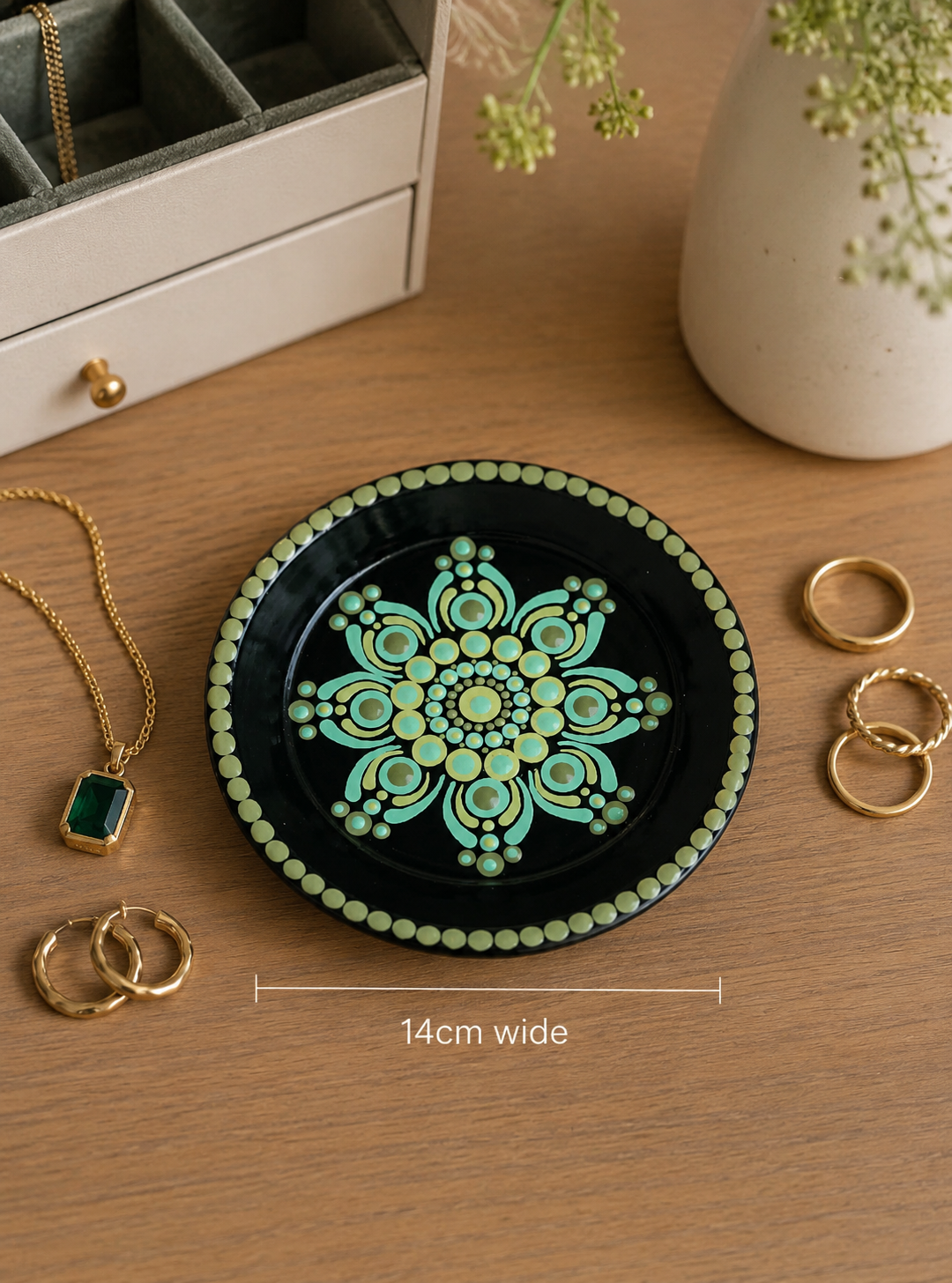 Trinket Dish Green  - One Of A Kind Artwork
