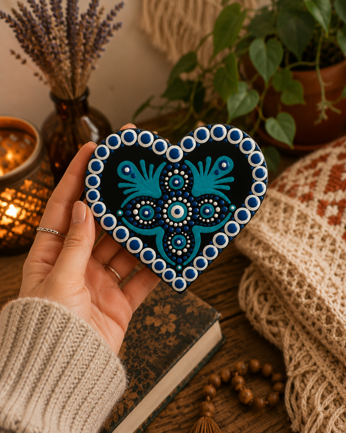 Heart Magnet - 9cm - One Of A Kind Original Artwork