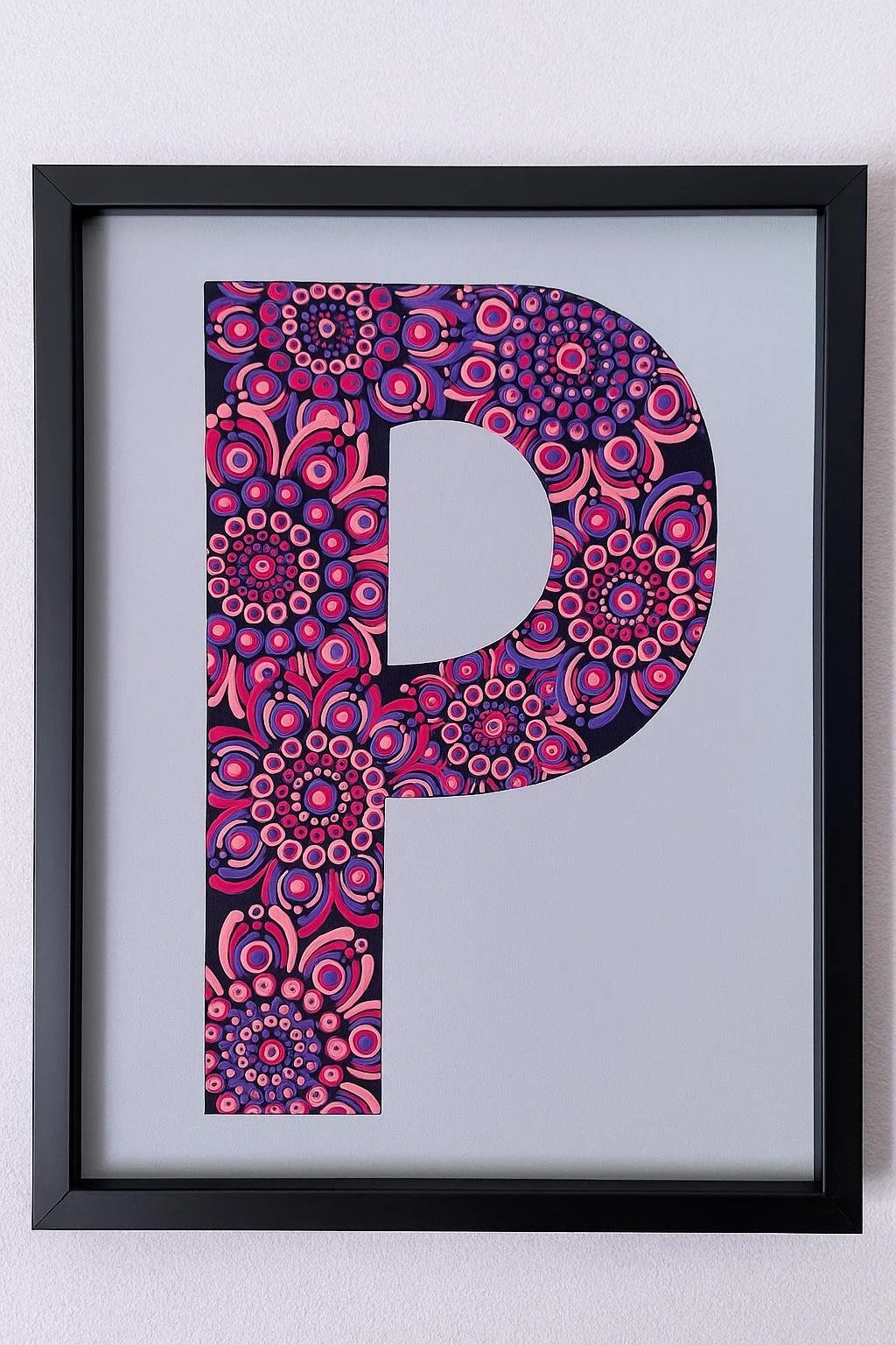 Mandala Initial Letter P - 21.5cm x 28 cm