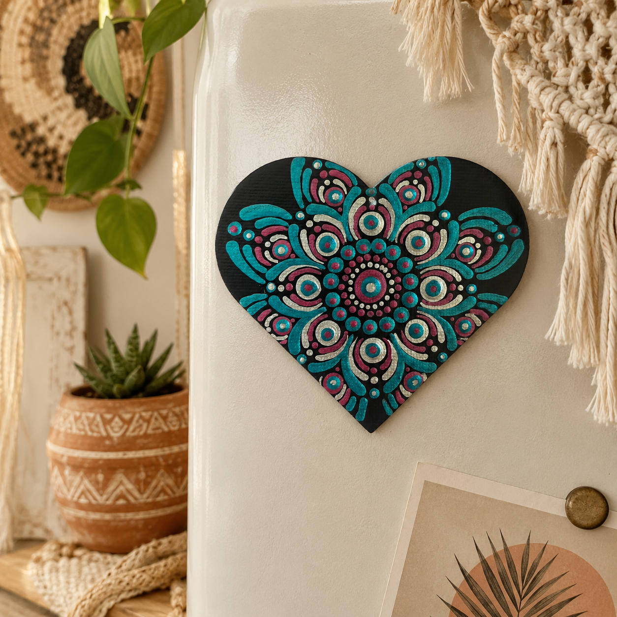 Heart Magnet - 9cm - One Of A Kind Original Artwork