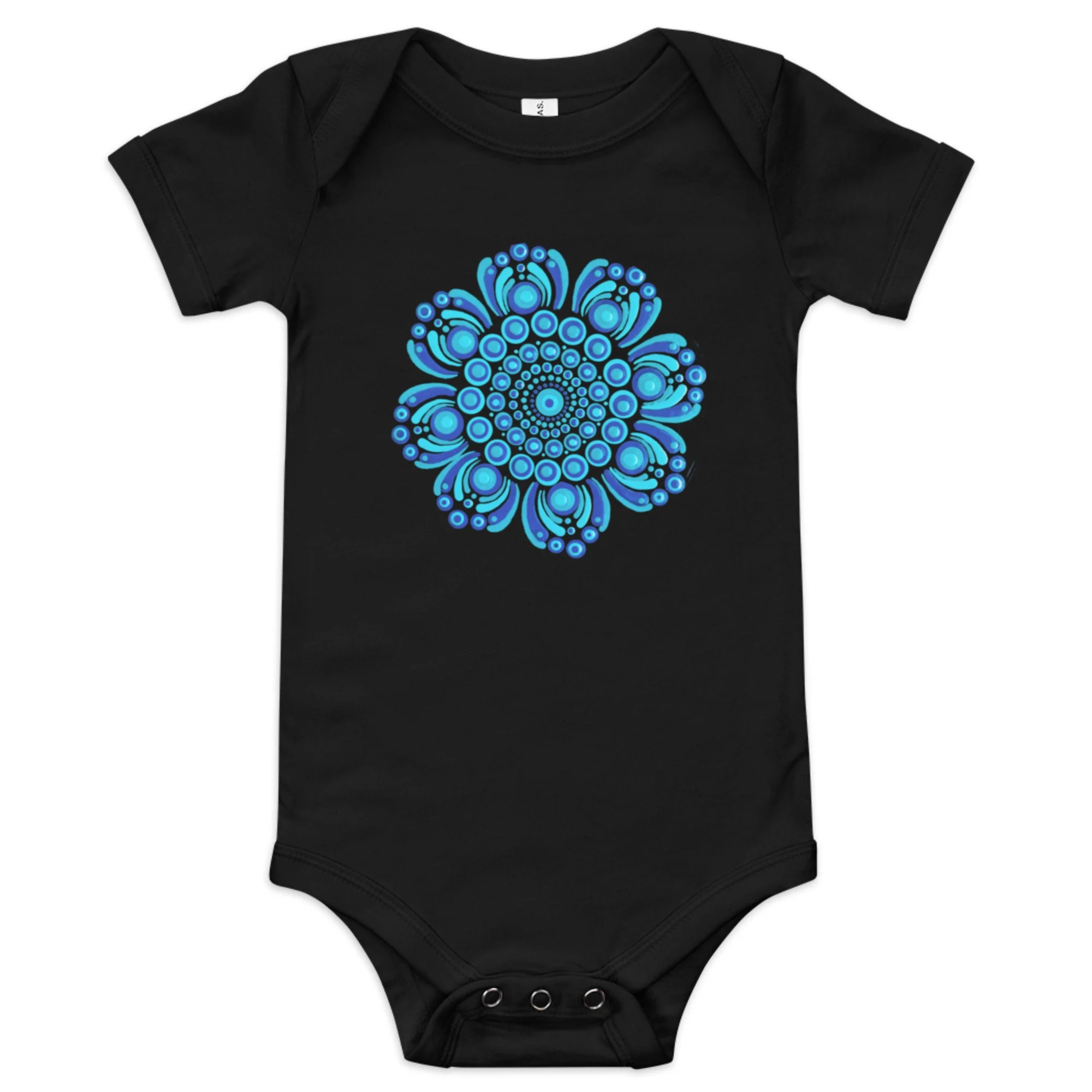 Baby Short Sleeve One Piece BLUE Mandala