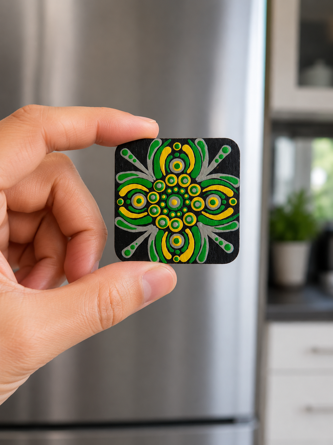 Mandala Fridge Magnet - One Of A Kind - Only One Available