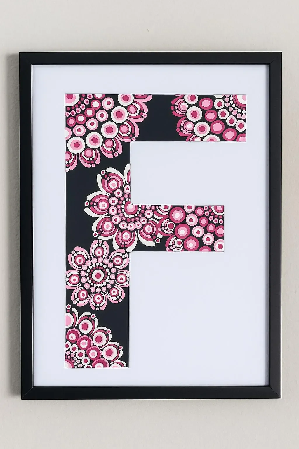 Mandala Initial Letter F - 21.5cm x 28 cm