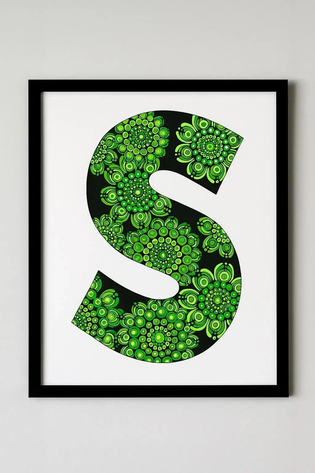 Mandala Initial Letter S - 21.5cm x 28 cm