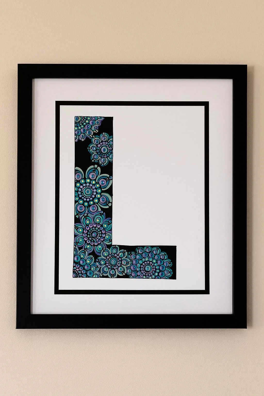 Mandala Initial Letter L - 21.5cm x 28 cm