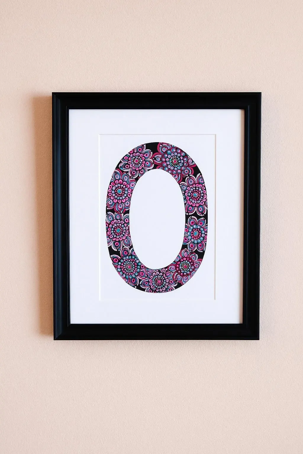 Mandala Initial Letter O - 21.5cm x 28 cm