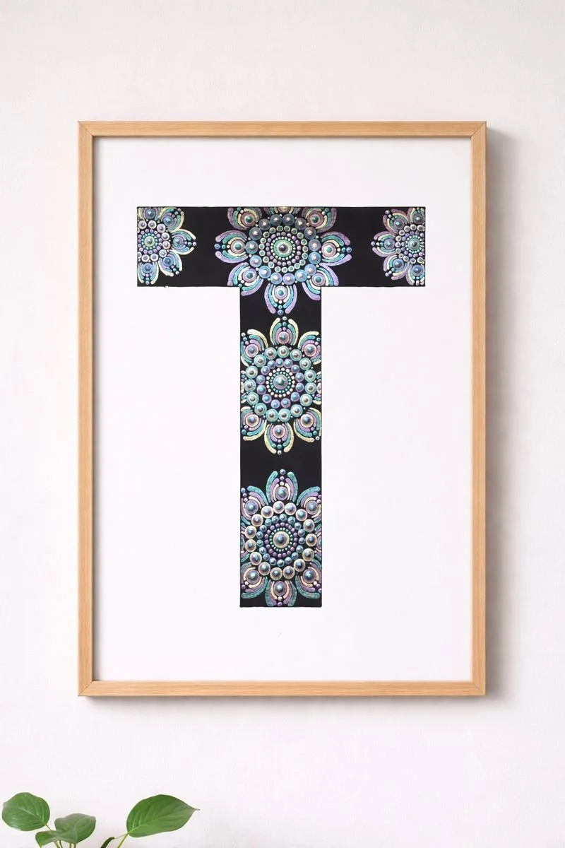 A4 Mandala Initial Letter - T