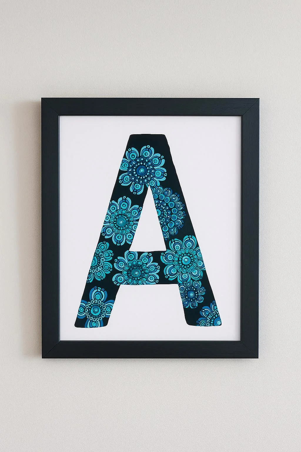 Mandala Initial Letter A - 21.5cm x 28 cm