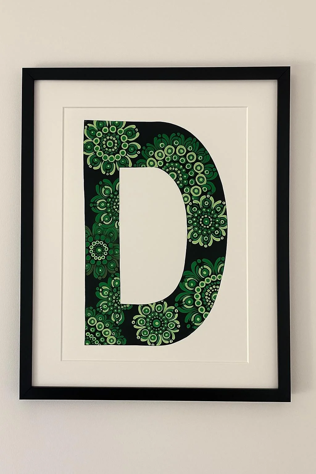 Mandala Initial Letter D - 21.5cm x 28 cm