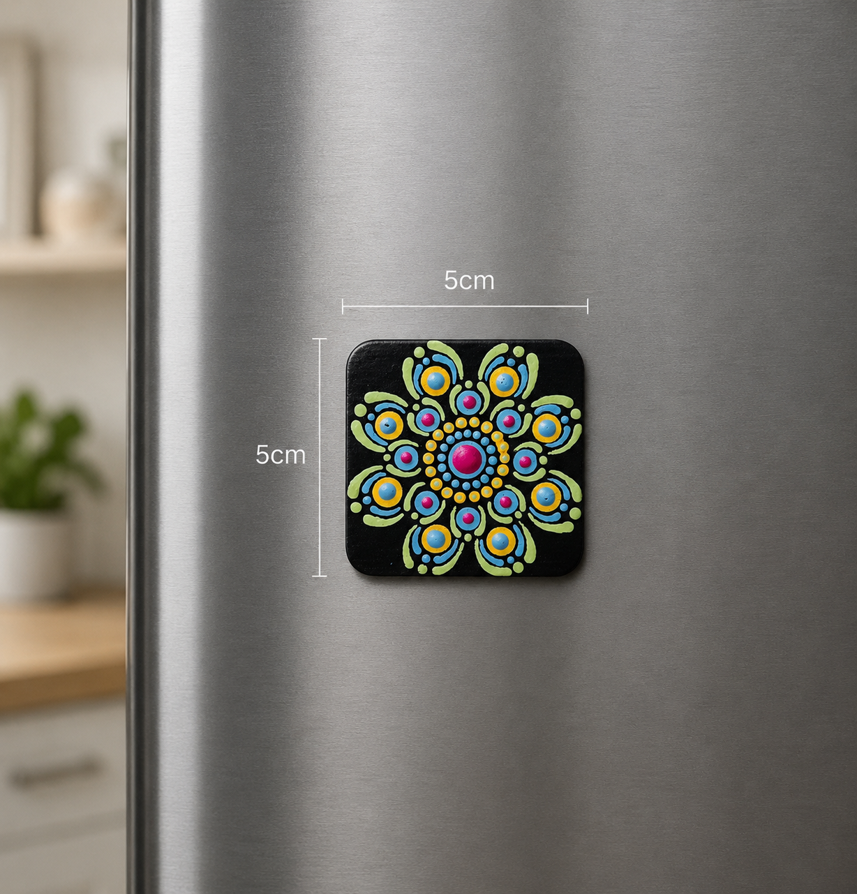 Mini Mandala Fridge Magnet  - One Of A Kind Artwork