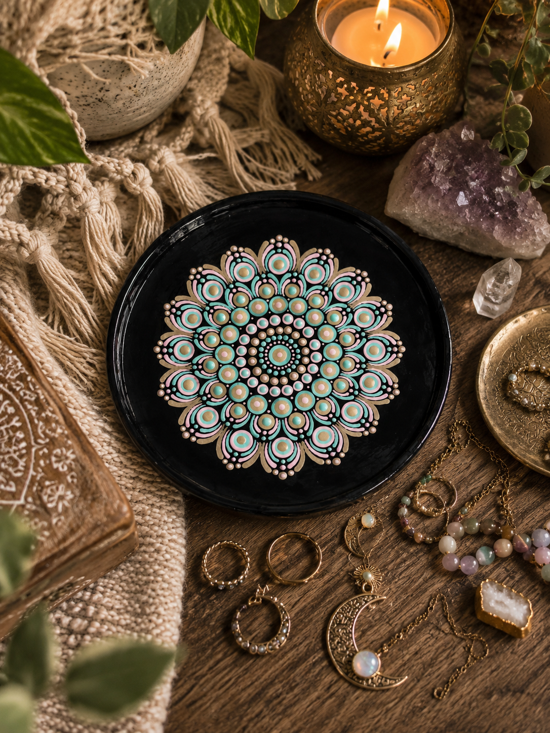 Mandala Trinket Dish - 17cm - One Of A Kind Artwork