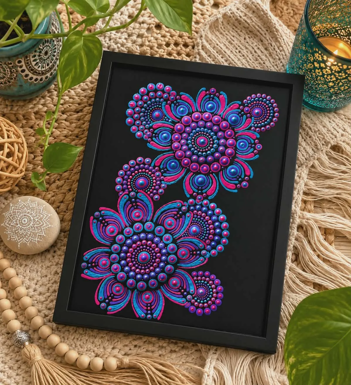 Mandala Painting A4 (FRAME NOT INCLUDED)  - One Of A Kind Artwork