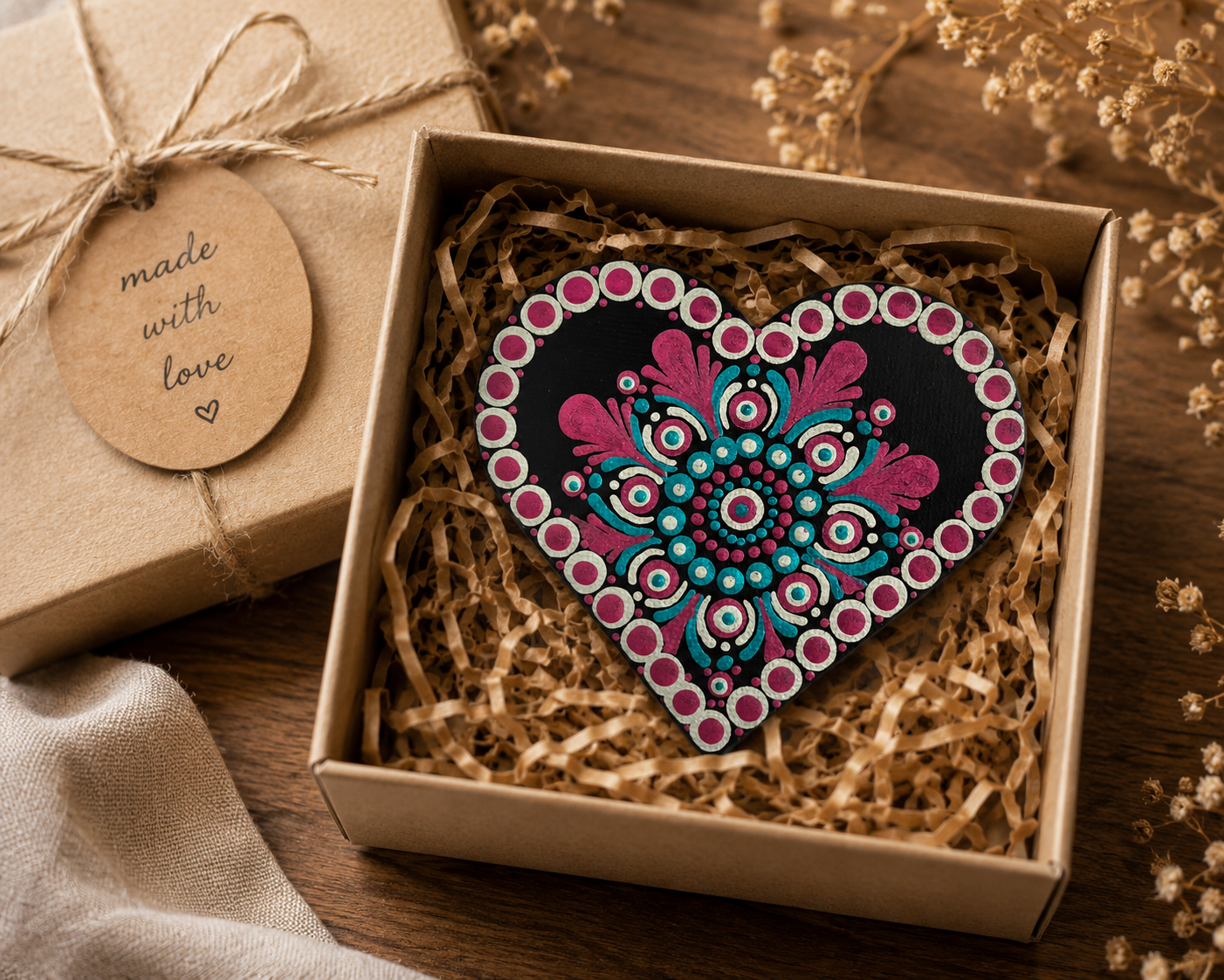 Heart Magnet - 9cm - One Of A Kind Original Artwork