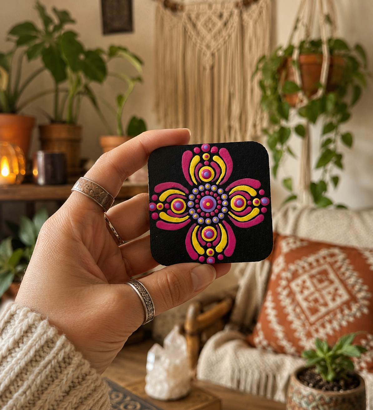 Mini Mandala Fridge Magnet - One of A Kind - Only One Available